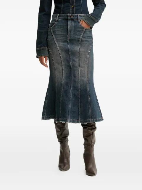 panelled denim midi skirt by MISS SIXTY