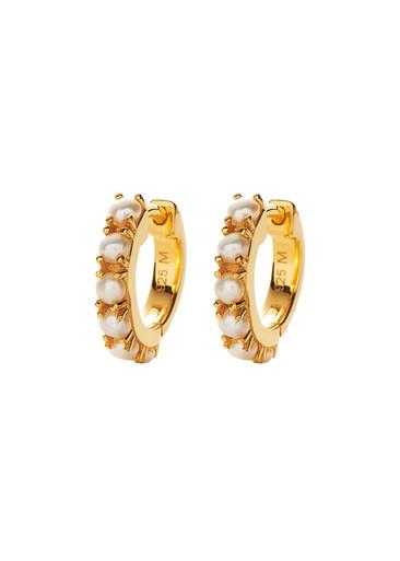 Gemstone 18ct recycled gold vermeil hoop earrings by MISSOMA