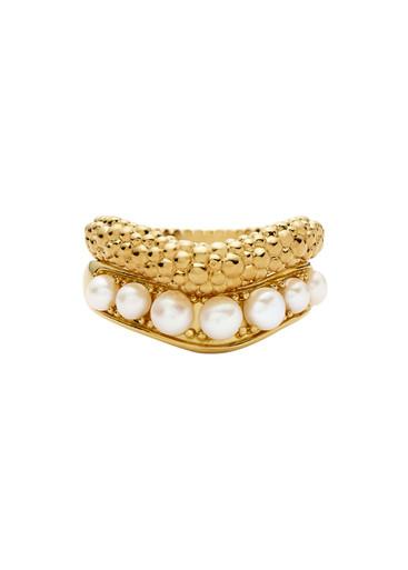Pearl Baya 18kt gold-plated stacking ring set by MISSOMA