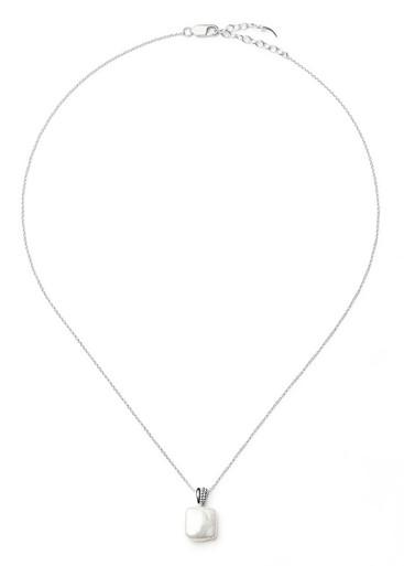 Pearl Baya square pendant silver-plated necklace by MISSOMA