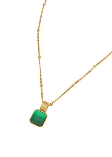 X Lucy Williams Square Malachite 18kt gold-plated necklace by MISSOMA