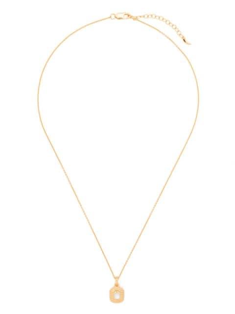 engraved square mini pendant necklace by MISSOMA
