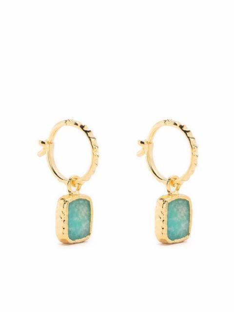 mini amazonite hoop earrings by MISSOMA