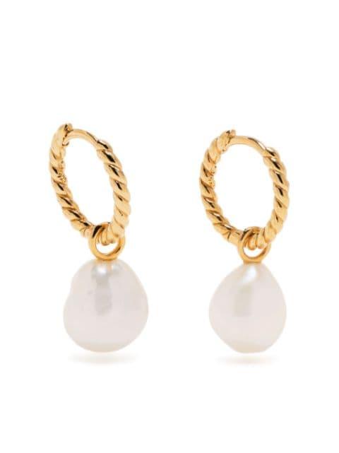 pearl drop hoop earrings by MISSOMA