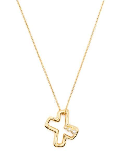 pearl-embellished initial pendant necklace by MISSOMA