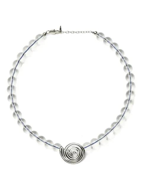 spiral-pendant beaded necklace by MISSOMA