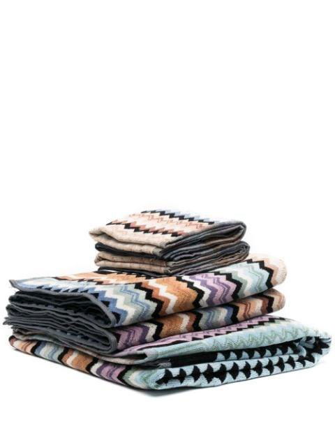 Adam zig-zag print towels (set of 5) by MISSONI