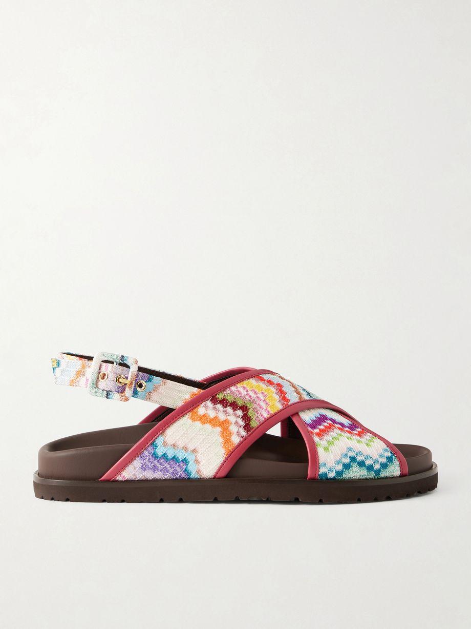 Allan striped leather-trimmed Lurex sandals by MISSONI