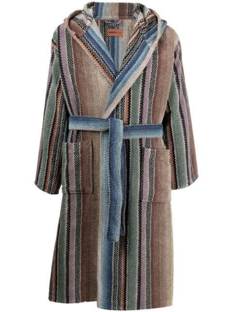 Archie vertical-stripe belted bathrobe by MISSONI