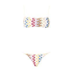 Bandeau bikini in lamé viscose lace by MISSONI