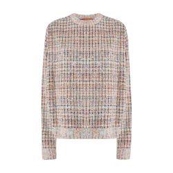 Bouclé checkered with sequins crewneck sweatshirt by MISSONI