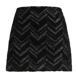 BouclÈ mini skirt with lamÈ chevron motif by MISSONI