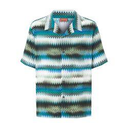 Bowling shirt with gradient micro zig zag print by MISSONI