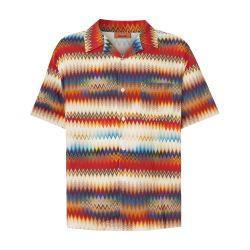 Bowling shirt with gradient micro zig zag print by MISSONI