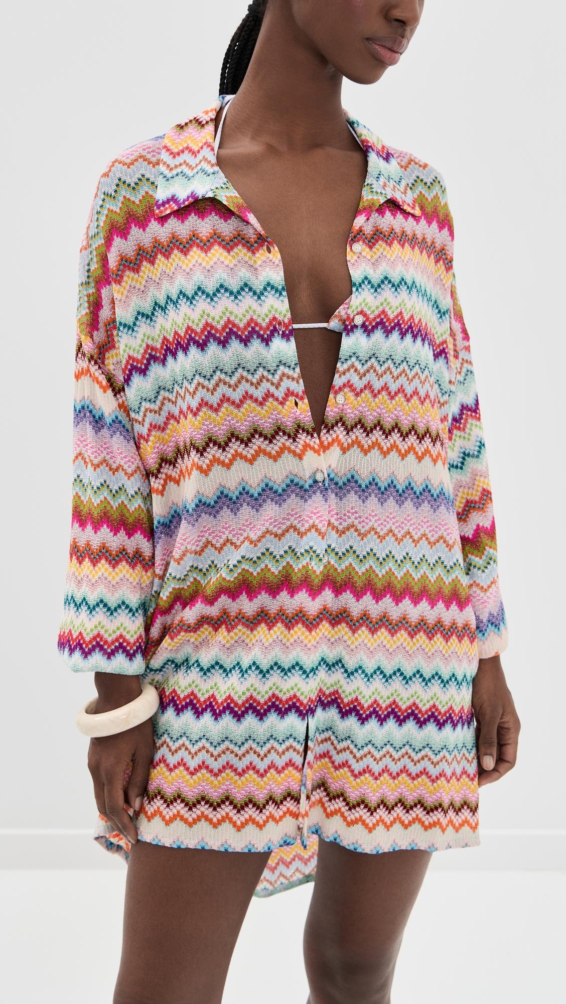 Button Down Shirt Dress by MISSONI