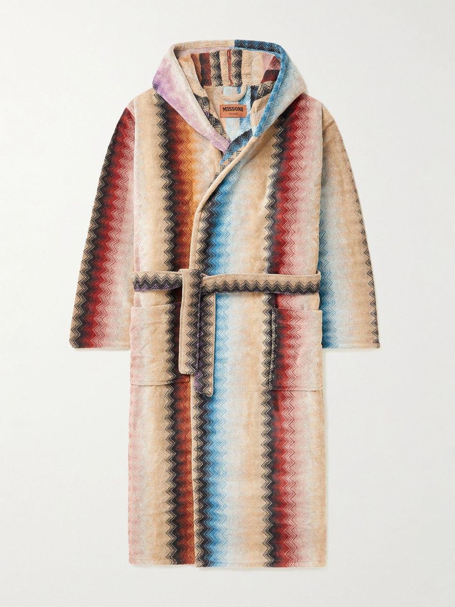 Byron Cotton-Terry Jacquard Hooded Robe by MISSONI
