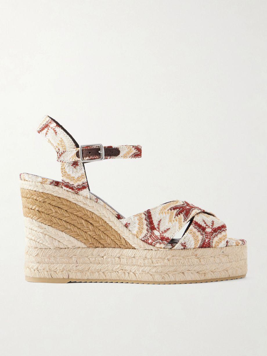 Carmen striped woven wedge sandals by MISSONI