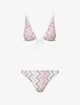 Chevon-Pattern Triangle Bikini Set by MISSONI