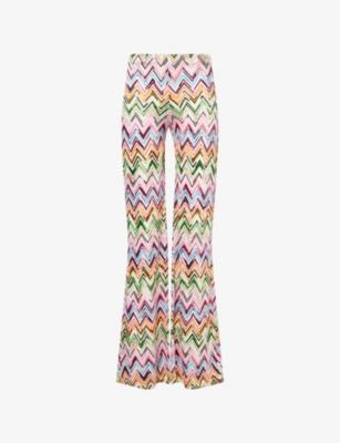 Chevron Flared Knitted Trousers by MISSONI