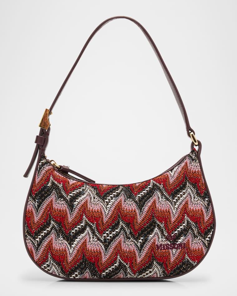 Chevron Raschel & Leather Mini Hobo Bag by MISSONI