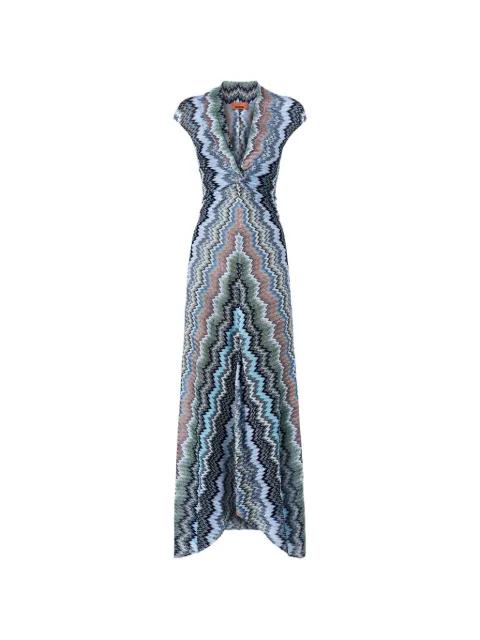 Chevron V-neck maxi dress by MISSONI