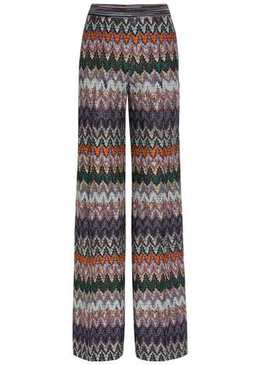 Chevron fine-knit wide-leg trousers by MISSONI