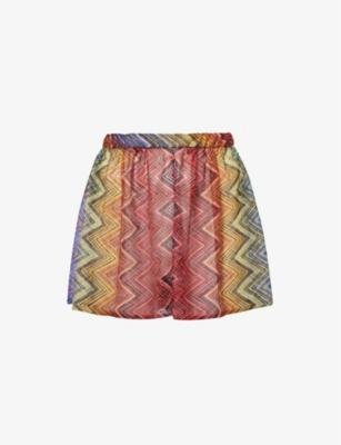 Chevron-pattern relaxed-fit knitted shorts by MISSONI