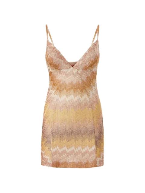 Chevron-pattern spaghetti-strap mini dress by MISSONI