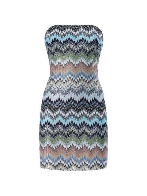 Chevron strapless mini dress by MISSONI