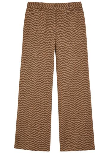 Chevron wide-leg wool-blend trousers by MISSONI