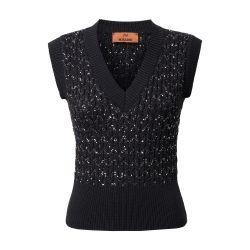 Cotton blend gilet with sequins and braiding by MISSONI
