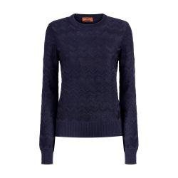 Crew-neck pullover in chevron wool and viscose by MISSONI
