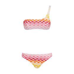 Dégradé lace-effect one-shoulder bikini with lurex by MISSONI