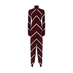Deep central slit turtleneck long dress by MISSONI