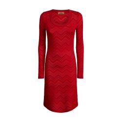 Dress in tonal zigzag knit with lurex by MISSONI