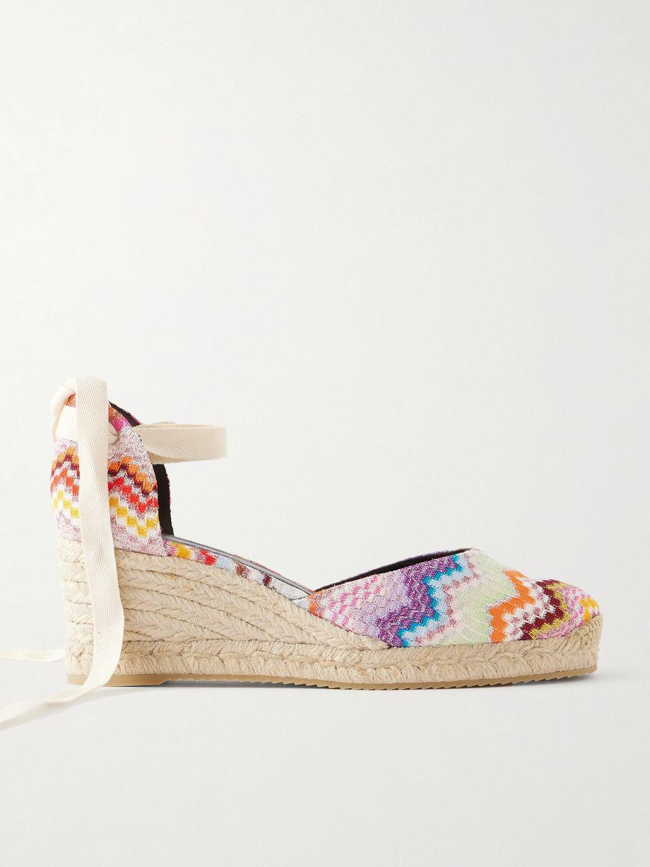 Eva 60 striped woven wedge sandals by MISSONI