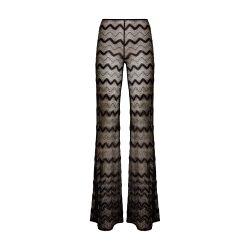 Flare cover-up pants in zig zag lamé viscose by MISSONI