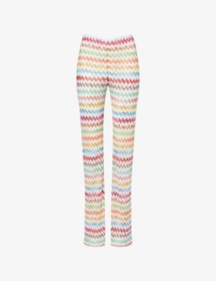 Flared-Leg Chevron Knitted Trousers by MISSONI