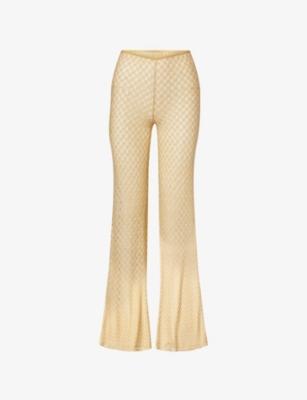 Flared-Leg Metallic-Knit Trousers by MISSONI