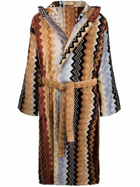 Giacomo belted hoodied bathrobe by MISSONI