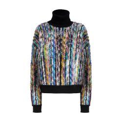 High-neck pullover in wool and bouclÈ mohair by MISSONI