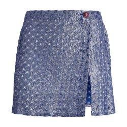 Lace-effect wrap-around miniskirt with glossy finish by MISSONI