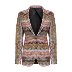 LamÈ chevron viscose knit blazer by MISSONI