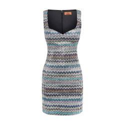 Lamé knit sweetheart neckline mini-dress by MISSONI