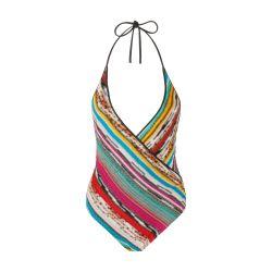 Lamé slub viscose one-piece swimsuit by MISSONI