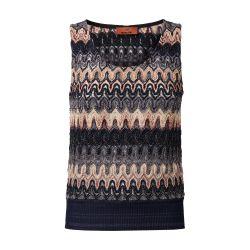 Lamé viscose blend tank top with wave motif by MISSONI