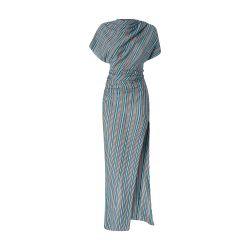 Lamé viscose peplum-cut  long dress by MISSONI