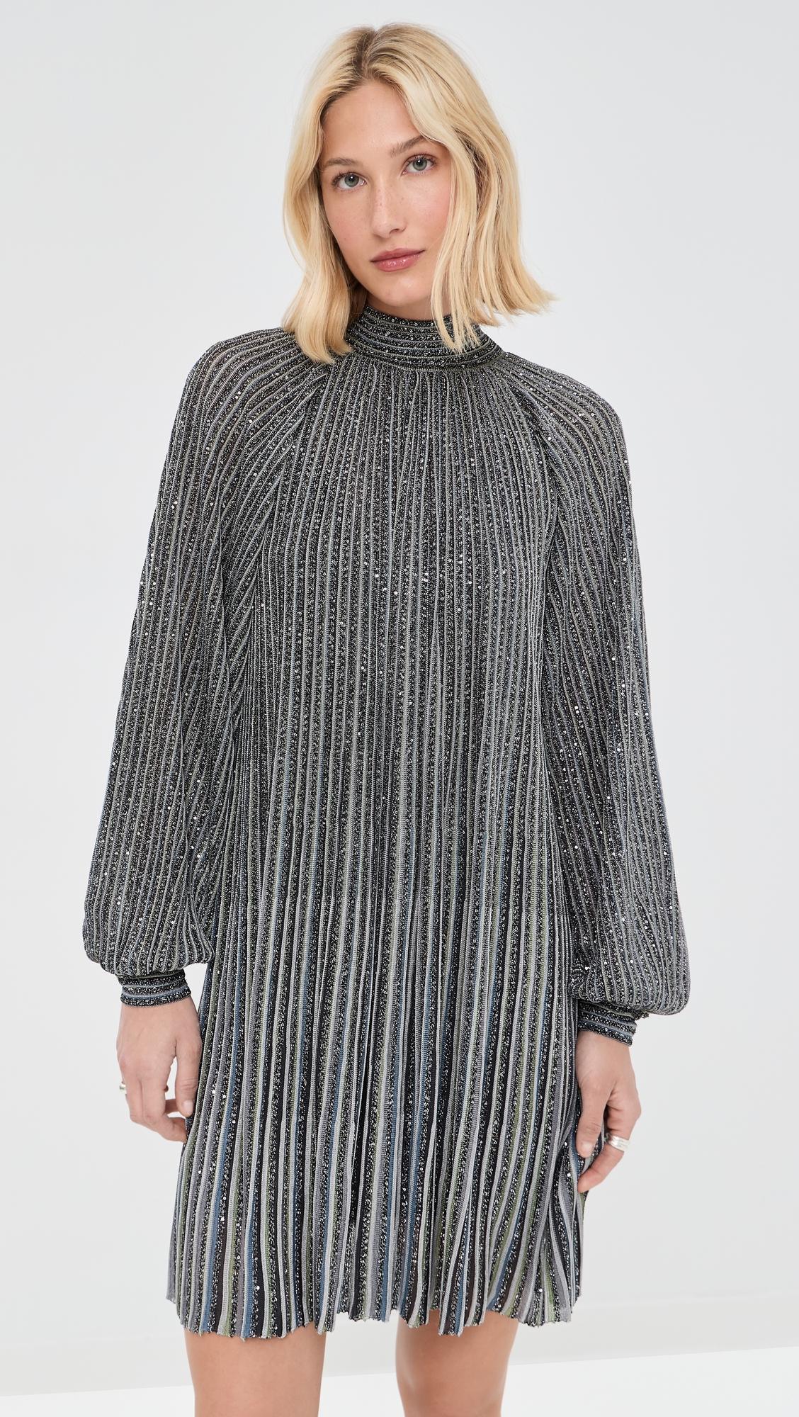 Long Sleeved Short Dress with Bow by MISSONI