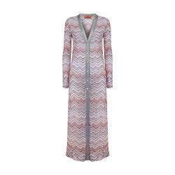 Long cardigan in zigzag knit with lurex and sequins by MISSONI