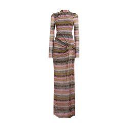 Long dress in chevron viscose and lurex with cut-out detail by MISSONI